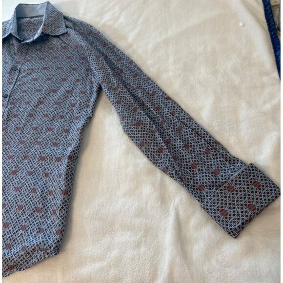 Ted Baker London Mens Geometric Pattern Long Sleeve Button-Up Shirt Size 5 (XL) - Picture 5 of 10